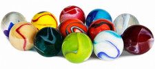 Set of 12 - Glass Shooter Marbles - Size 1 Inch 25mm - Assorted Colors