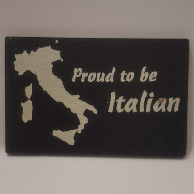 #ad Proud to be Italian Italy Map Fridge Magnet Black White Rectangle Souvenir $7.70