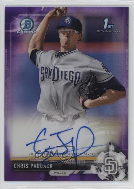 2017 Bowman Chrome Prospect Purple Refractor 65/250 Chris Paddack Auto 0ba6