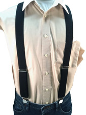 Men's, Black, XL", 48" 1.5", Adj. Suspenders / Braces, Made in the USA