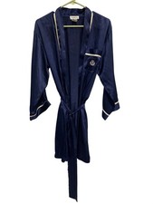 Jones New York Satin Robe Size Small Tie Waist Blue Polyester Lounge Intimate