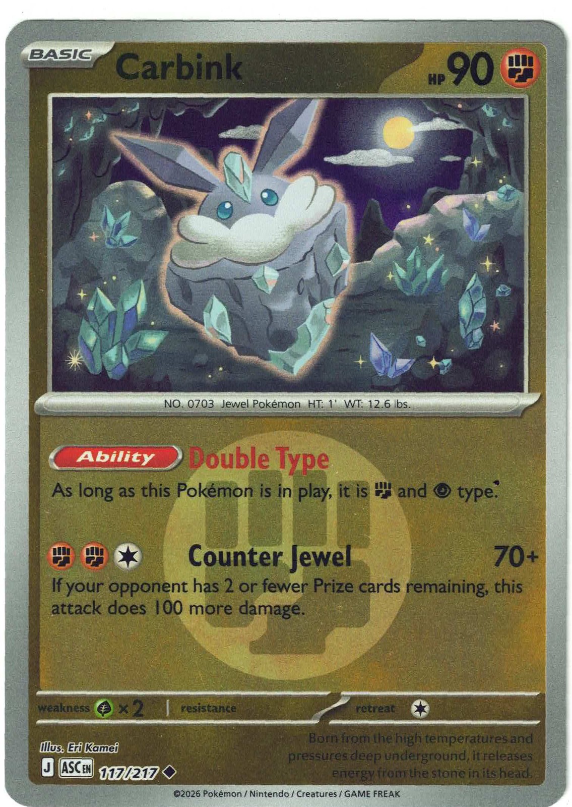 Ascended Heroes #117/217 Carbink (Reverse Holo Energy)