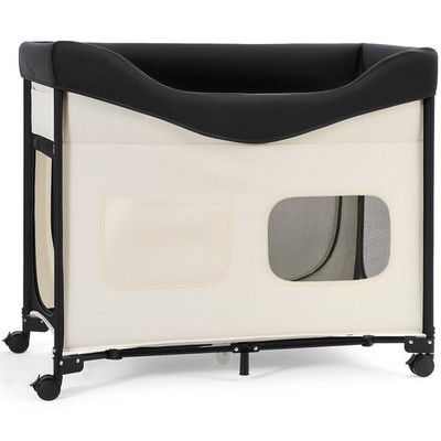 Foldable XL Elevated Pet Bed Bunk Style w/ Wheels&Side Bags Lounge Dog Bed Large