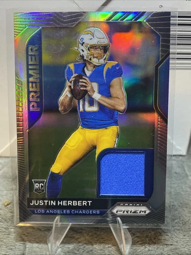 2020 Prizm Premier Jersey Justin Herbert RC Jersey Patch Pink