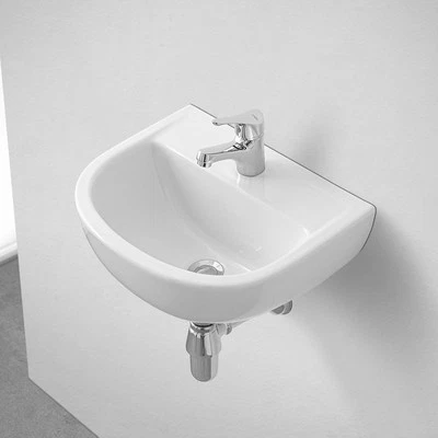 INBAGNO Lavabo sospeso 38 cm in ceramica bianca lucida salvaspazio