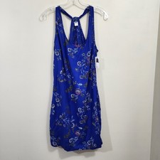 Old Navy NWT blue floral racerback shift mini dress woman's size small