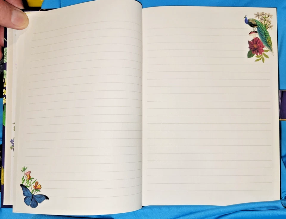 Punch Studio Colorful Floral with Peacock~Latch Brooch Journal ~208 pg~52670~NEW - Image 2 of 4