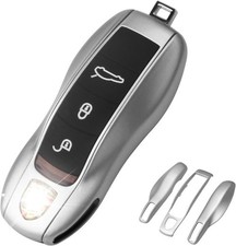 Key Fob Cover, 3-Piece Painted Key Shell Compatible with Color: A:Silver Gray
