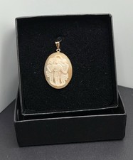 Vintage Three Graces Cameo Brooch in Gold-Tone Filigree Frame — listing 3