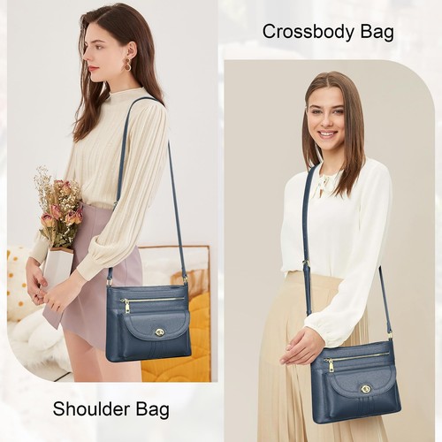 Genuine Leather Crossbody Bags for Women Trendy Purses and Ladies Shoulder Ha... - Picture 2 of 7