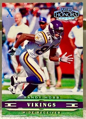 JERSEY NUMBER MATCH! 2002 PLAYOFF HONORS RANDY MOSS X'S PARALLEL 84/100! VIKINGS