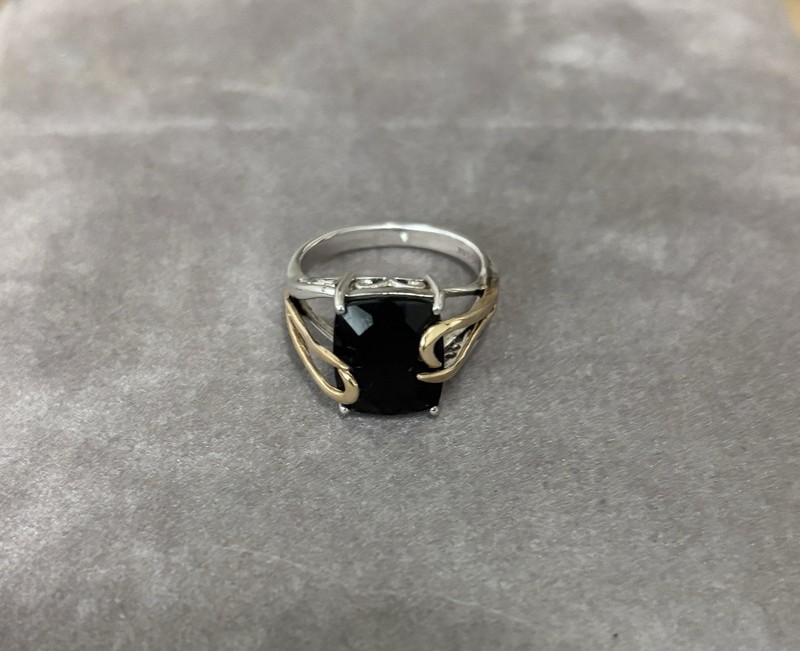 Alwand Vahan 925 Sterling 14k Accent Black Onyx Ring AV size 6.5 ref225