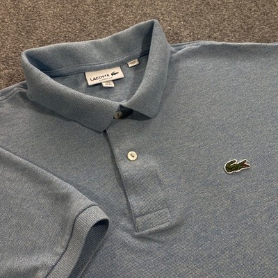 Lacoste Classic Fit L.12.12 Heathered Pique Polo Shirt Adult 8 3XL Blue Casual