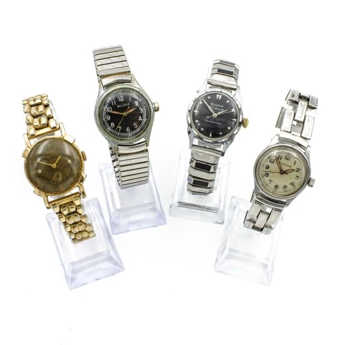 Vintage 1950-60s Bulova Automatic Manual 32mm Mens Wristwatch Lot of 4 #WB4588-3