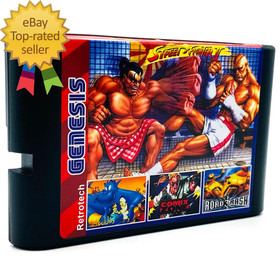 196 in 1 Multi Game Cartridge for Sega Genesis Console - Black