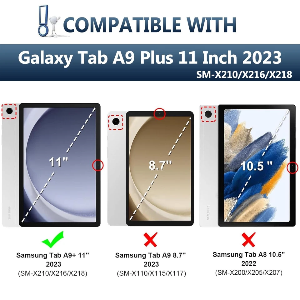 Backlit Keyboard Case for Samsung Galaxy Tab A9 Plus 11 Inch 2023 (SM-X210/X2... - Image 2 of 4