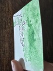 ACEO Original Art by SY Tree Green Leaves Fantasy Whimsical Series Glitter  — photo 2
