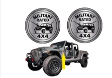 2x Military Rated Car Fender Badges Car Emblem fits JEEP WRANGLER 4x4 SUV