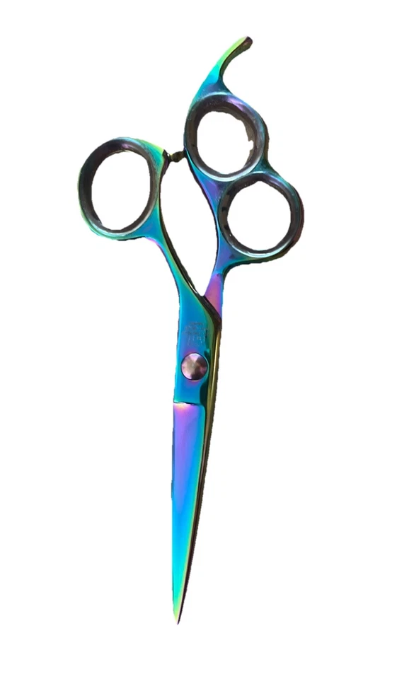 Tijeras Icon Tijeras de Corte de Pelo Estuche 5.5 e Inserciones Extra para Dedos Color Arco Iris Foto 4 de 4