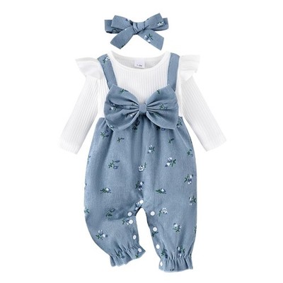 YINGISFITM Newborn Infant Baby Girl Clothes Fall Winter Long 6-9 Months, Blue