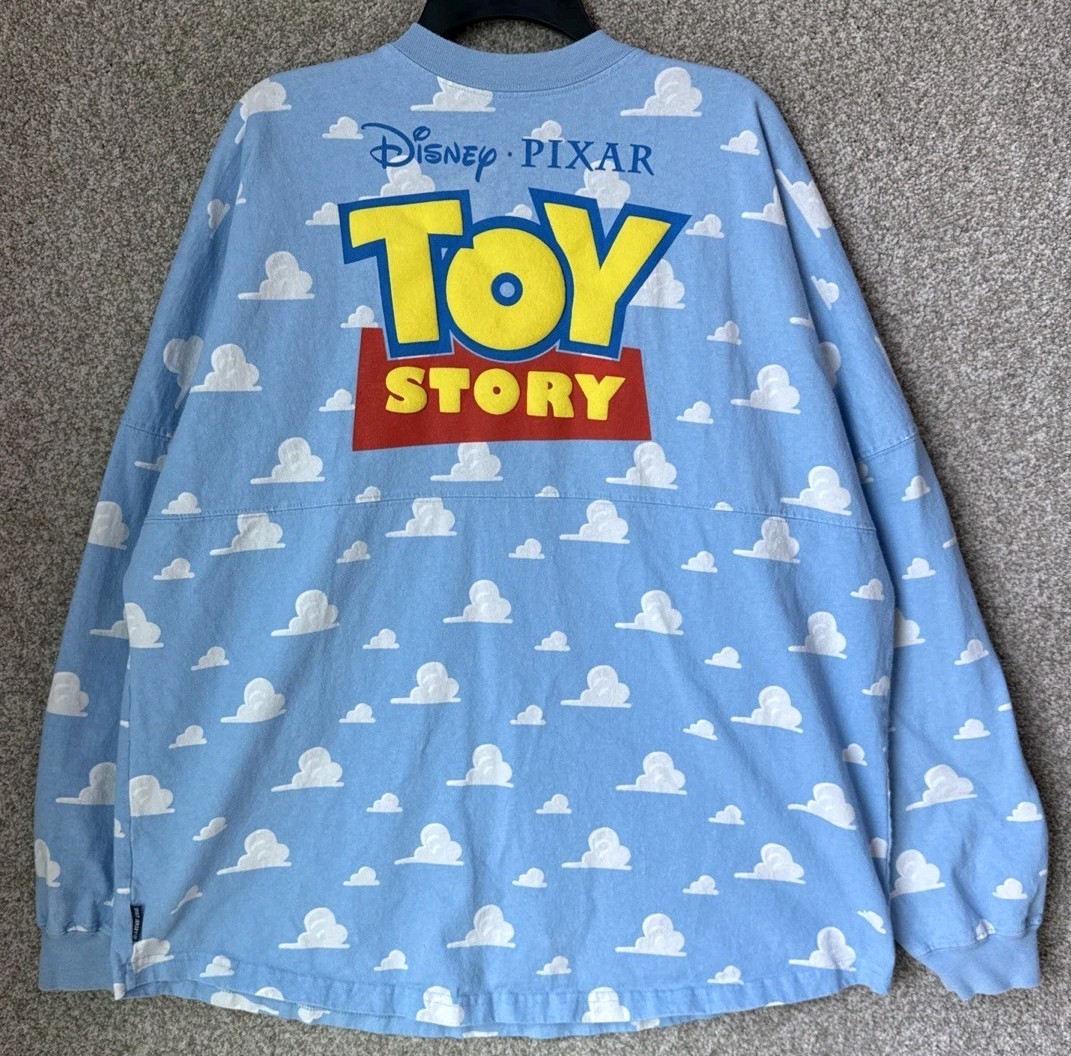 Disney Pixar Toy Story Spirit Jersey Adult Size XL Blue Long Sleeve T-Shirt USA