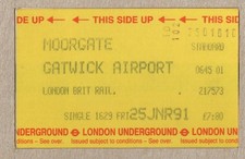 Moorgate 01 to Gatwick Airport BR - UTS London Underground ticket