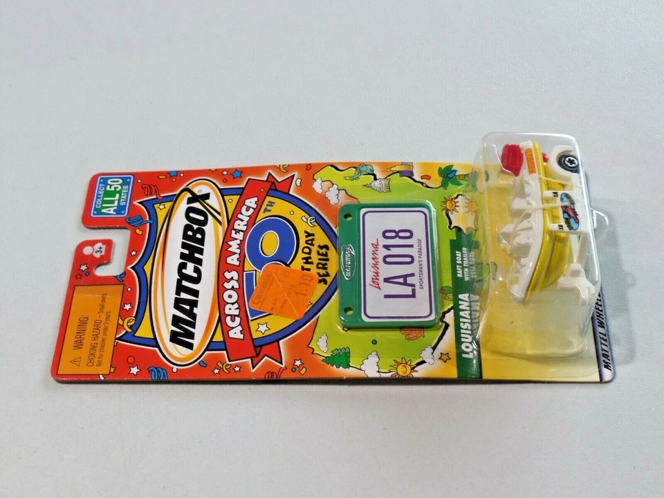 Matchbox Across America Louisiana Raft Boat with Trailer NEW 2001 429 - Image 3 of 4