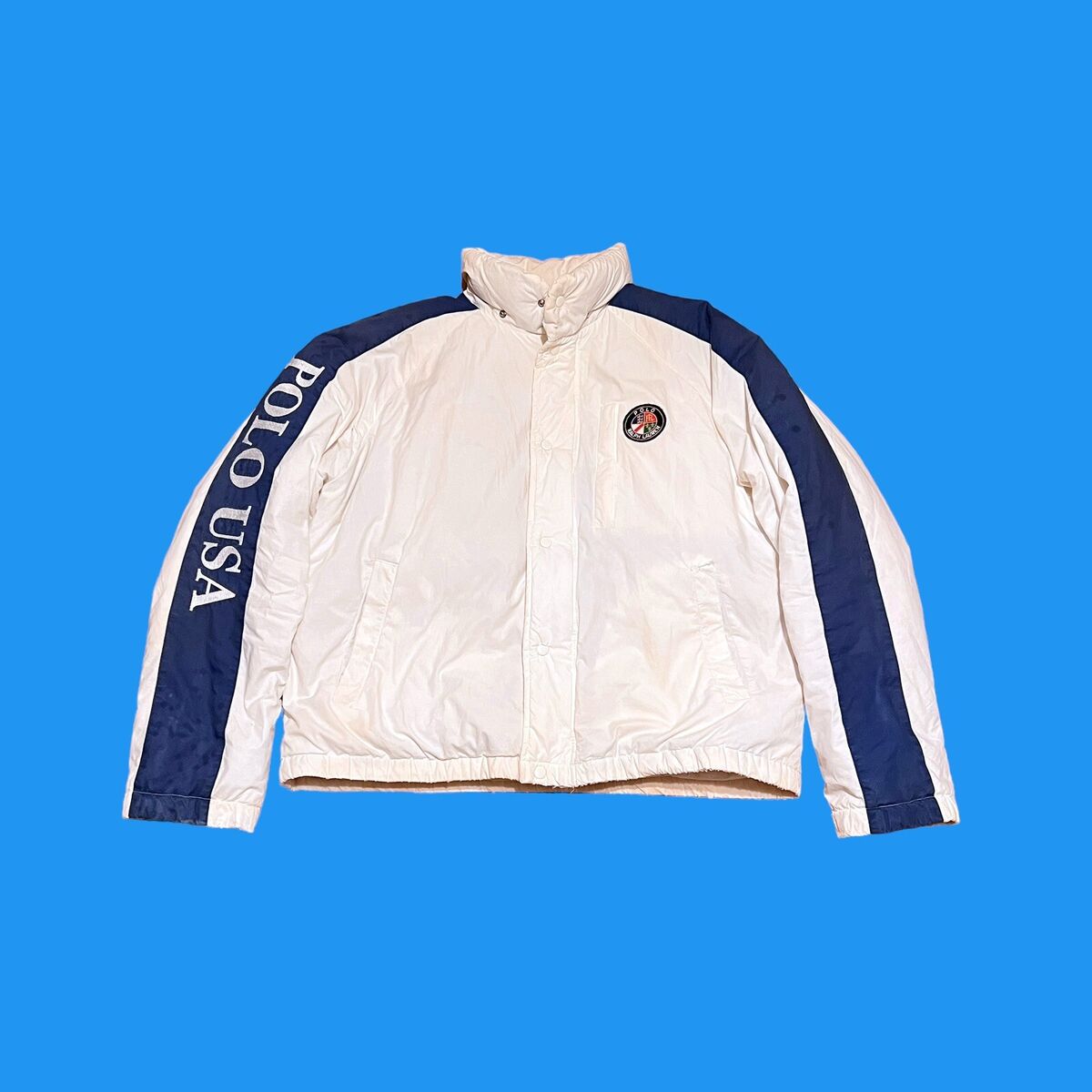 Vintage 90s Polo Ralph Lauren Downhill Suicide Ski Puffer Jacket Down Size L