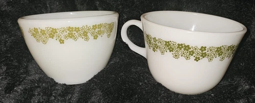 Vintage Corning Spring Blossom Sugar Bowl & Mug