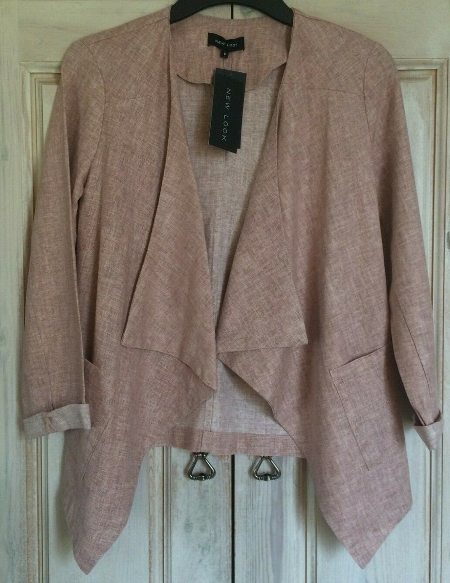 New with tag New Look Linen Blend Waterfall Blazer, light tan
