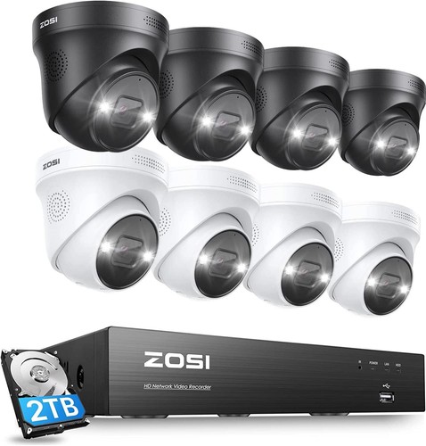 Sistema de Cámara de Seguridad ZOSI 4K 8CH NVR 8MP IP POE AI Alertas Audio 2TB HDD IP66 - Imagen 5 de 23