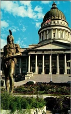 Postcard Chief Massasoit And Utah State Capitol Salt Lake City Utah