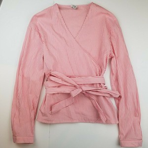 red wrap top long sleeve