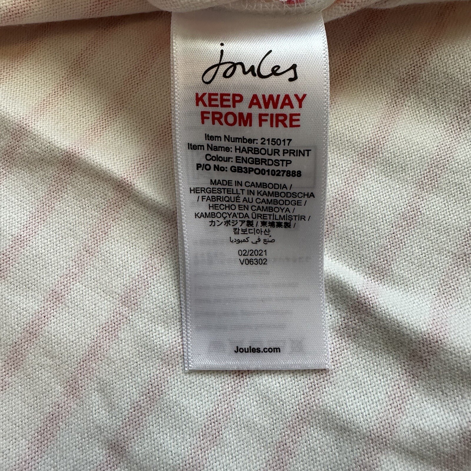 Joules Harbour Print Long Sleeve Top Floral Pink Cream Striped Size 22 New Rare image 10