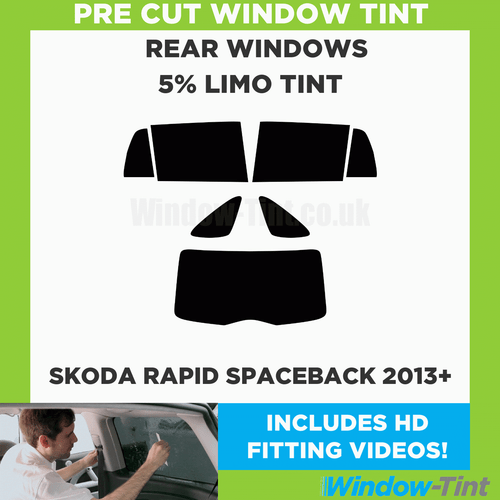 Pre Taglio Pellicola Finestrini per Skoda Spaceback 2013+5% Limousine Nero Auto - Picture 2 of 10