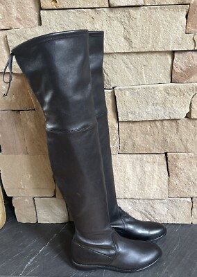STUART WEITZMAN Keelan レザー&ネオプレン オーバーニーブーツ STUART WEITZMAN Keelan レザー&ネオプレン オーバーニーブーツ