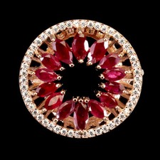 925 Sterling Silver Ring Marquise Ruby Natural Gemstone Jewelry Size 7 Gift