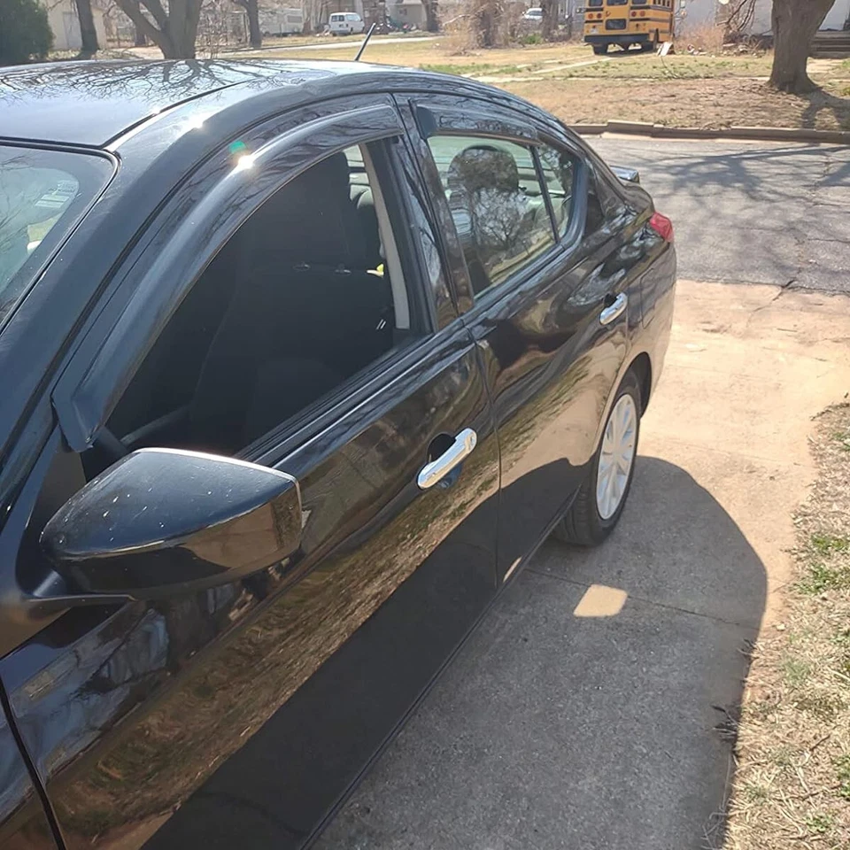 Window Vent Visors Rain Guards Wind Deflectors Fits 2012-2019 Nissan Versa Sedan Foto 4 de 4
