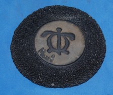 Z Maui: Ben Diller Raku Petroglyph Art Coaster: Żółw/Honu
