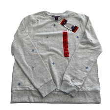 Gloria Vanderbilt embroidered Gray Womens Floral Sweatshirt NEW Medium Flower