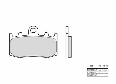 Plaquettes de frein BREMBO route métal fritté - 07BB26SA