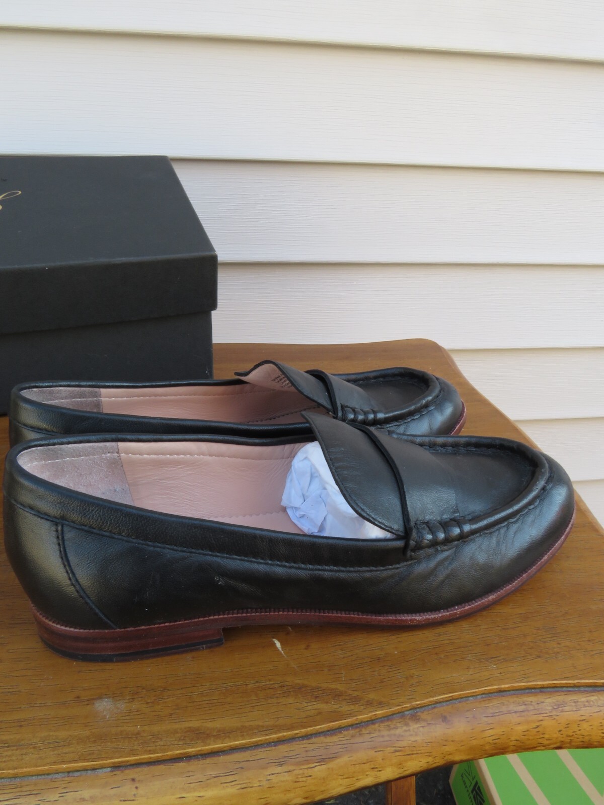 Womens J. Crew Classic Penny Loafer Black Slip On Sho… Gem