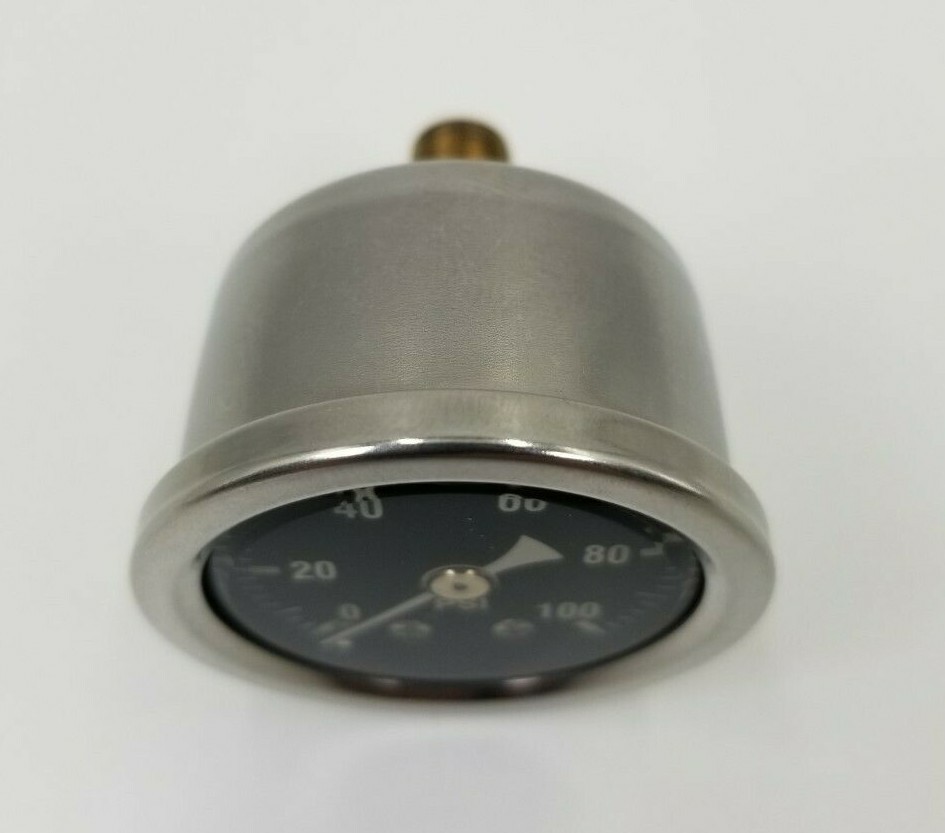 1-3/8" Liquid Filled 100PSI Oil Pressure Gauge 1/8" NPT for Harley