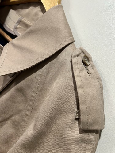 London Fog Trench Coat Tan Women’s Size 12 Petite Twill Removable Fleece Lining - Picture 7 of 15
