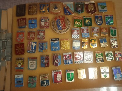 Pin Badge sign   Cities, coats of arms.53 different icons.
