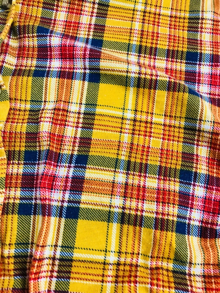 Blusa Camisa Bobbie Brooks Para Mujer Talla Grande 3X Amarillo Azul Rojo A Cuadros Abotonada Foto 3 de 4