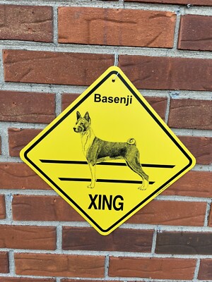 New!! Basenji Dog Crossing Xing Sign, KC creations Great Gift!