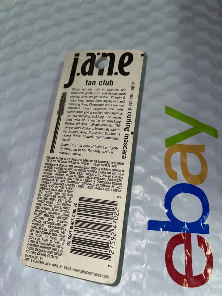 Máscara de pestañas y cejas Jane Hi-Fiber #02 negra suave SELLADA TAMAÑO COMPLETO Foto 2 de 2