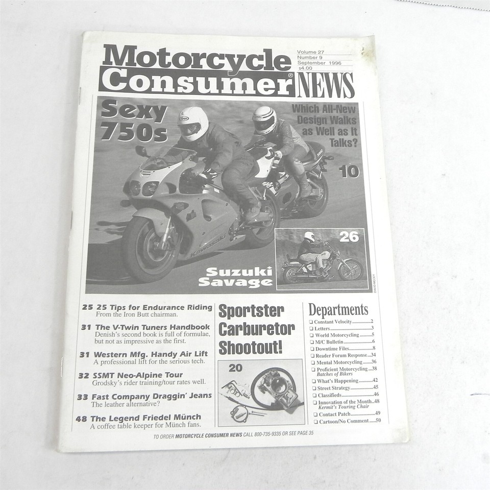 VINTAGE 1996 LOT OF 4 MOTORCYCLE CONSUMER NEWS MAILOUT NEWSLETTER
