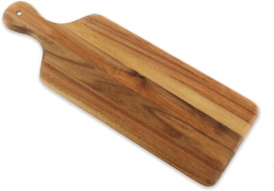 Acacia Wood Cutting Board with Handle 17''x6'' Wooden Charcuterie Board Bread Meat